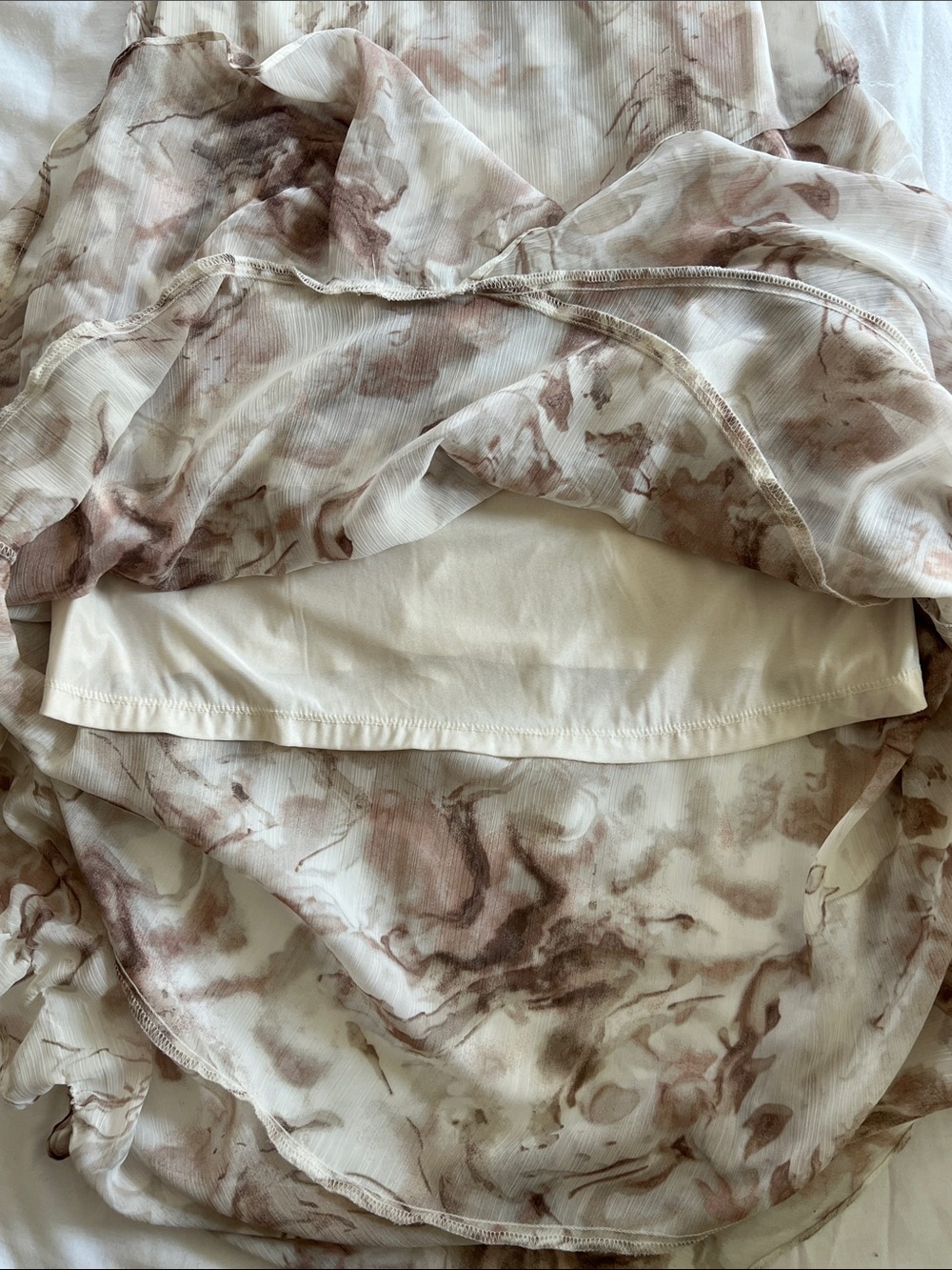 Light Marble Ruffle Maxi Dress - Picture 2 of 4